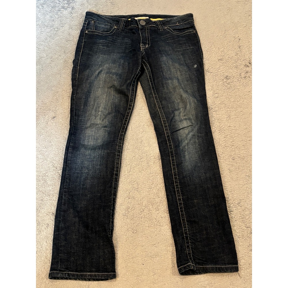 Refuge Dark Wash Straight Leg Denim Jeans Womens 11 Low Rise FCE27395
